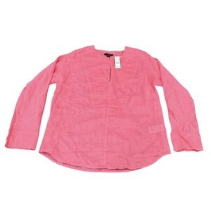 J Crew Womens Minimalist Eco Ramie Pink Tunic Top Long Sleeve XS Lightweight NEW